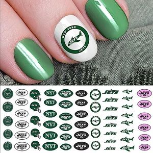 💌BO/GO$6 🏈 New York Jets Water Transfer Nail Decals NFL Football
